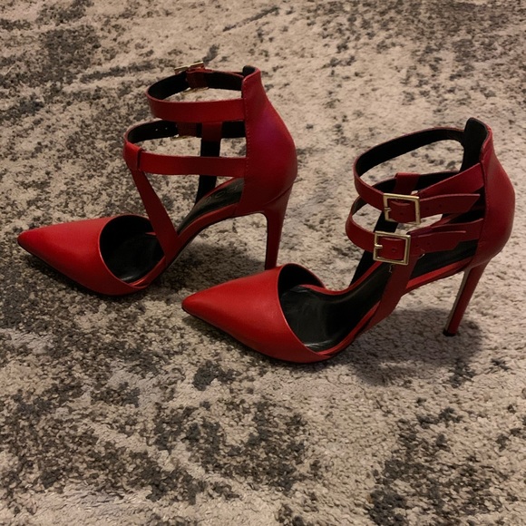 Aldo red leather heels size 8.5 - Picture 3 of 6